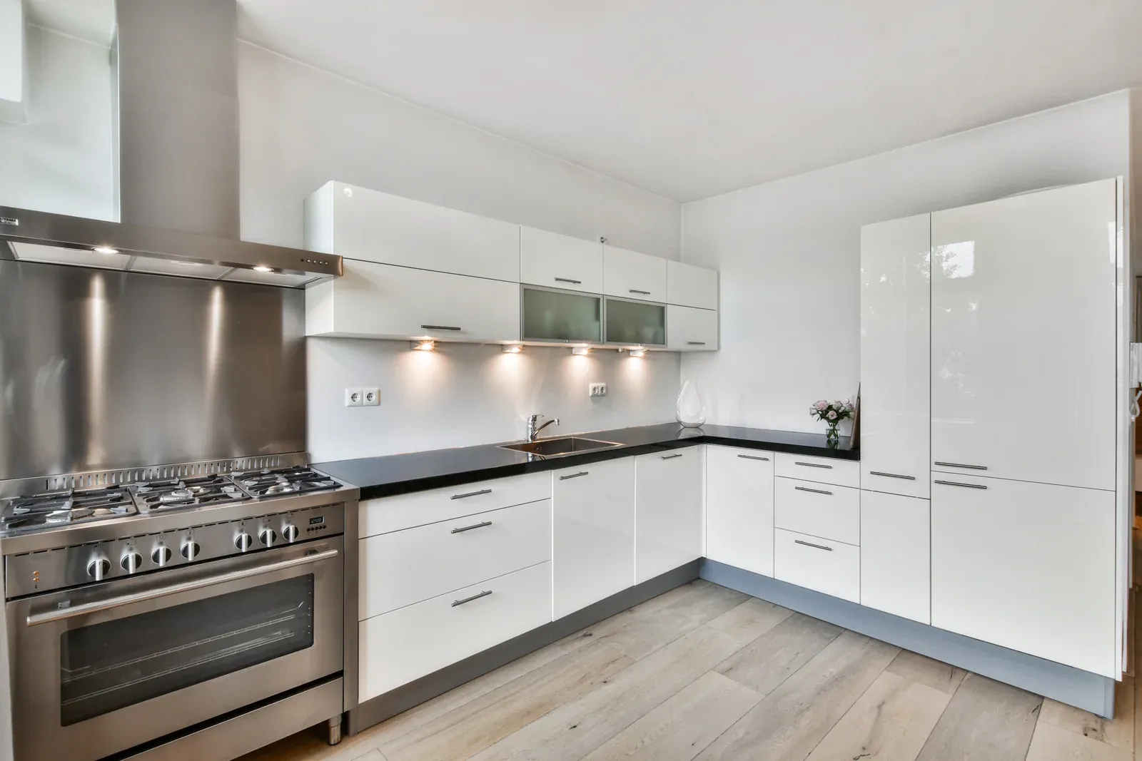 Clean white kitchen